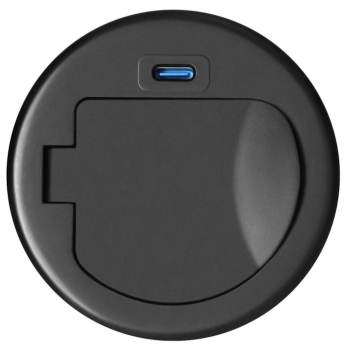 GNIAZDO MEBLOWE POJEDYNCZE SCHUKO ORNO OR-GM-9040(GS)/B KABEL 1,9m Ø6cm USB